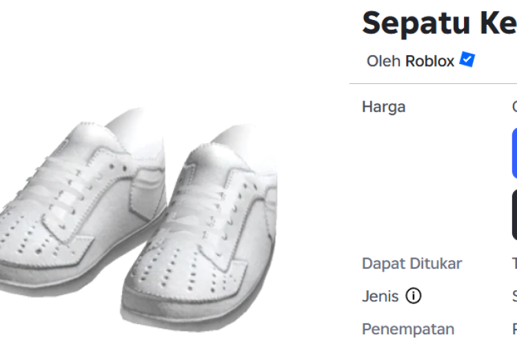 Cara Mendapatkan Item Sneakers White di Roblox Gratis Tanpa Robux, Login Segera! Buat Kaki Avatarmu Makin Kece