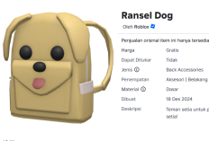 Klaim Sebelum Hangus! Cara Mendapatkan Item Dog Backpack di Roblox, Cocok Jadi Hiasan Avatar yang Menggemaskan